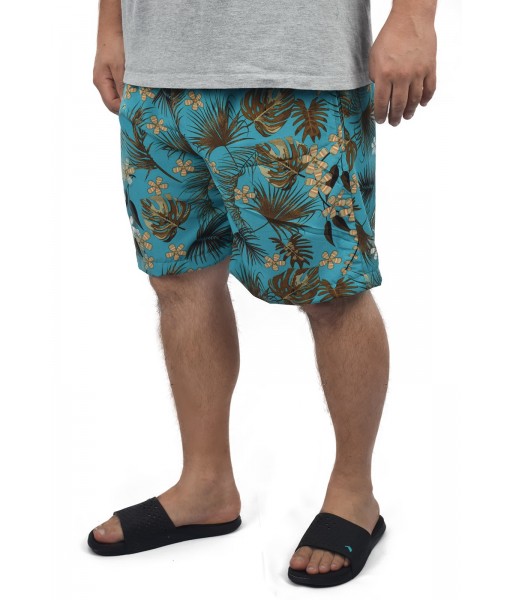 Short Estampado Elastano P M G GG Praia Turquesa